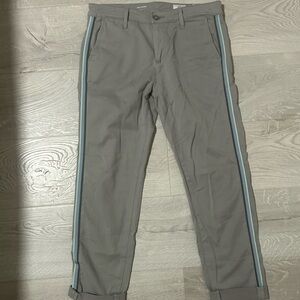 Ag Adriano Goldschmied Gray Pants with Blue Stripes